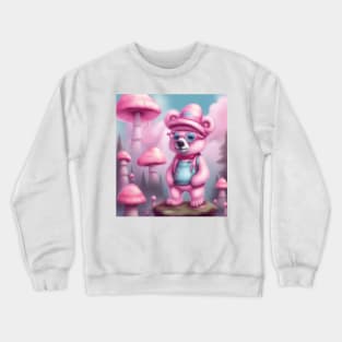 bear in the pink world Crewneck Sweatshirt